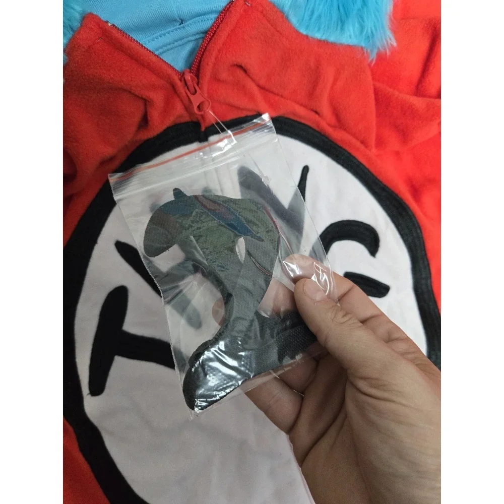 Dr. Seuss Thing 1 2 Pajama Costume Cosplay Interchangeable Patches sz Large NWT